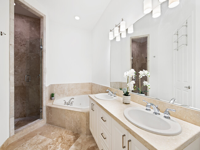 master bathroom with dual vanity sink - 1226 NE 14th Ave