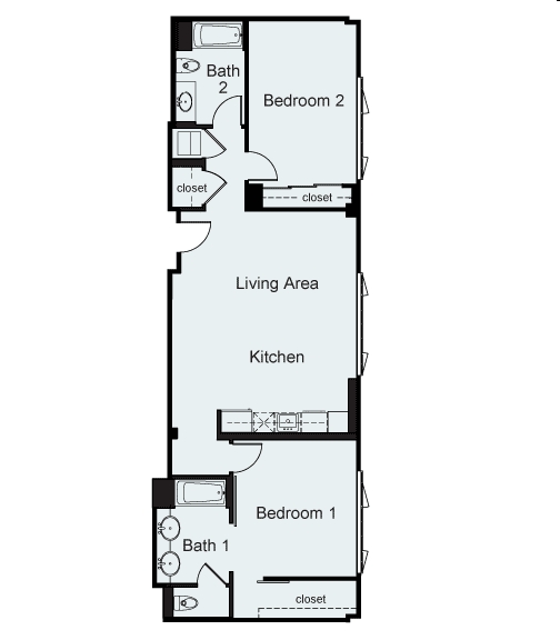 2BR/2BA - One Ecker Place