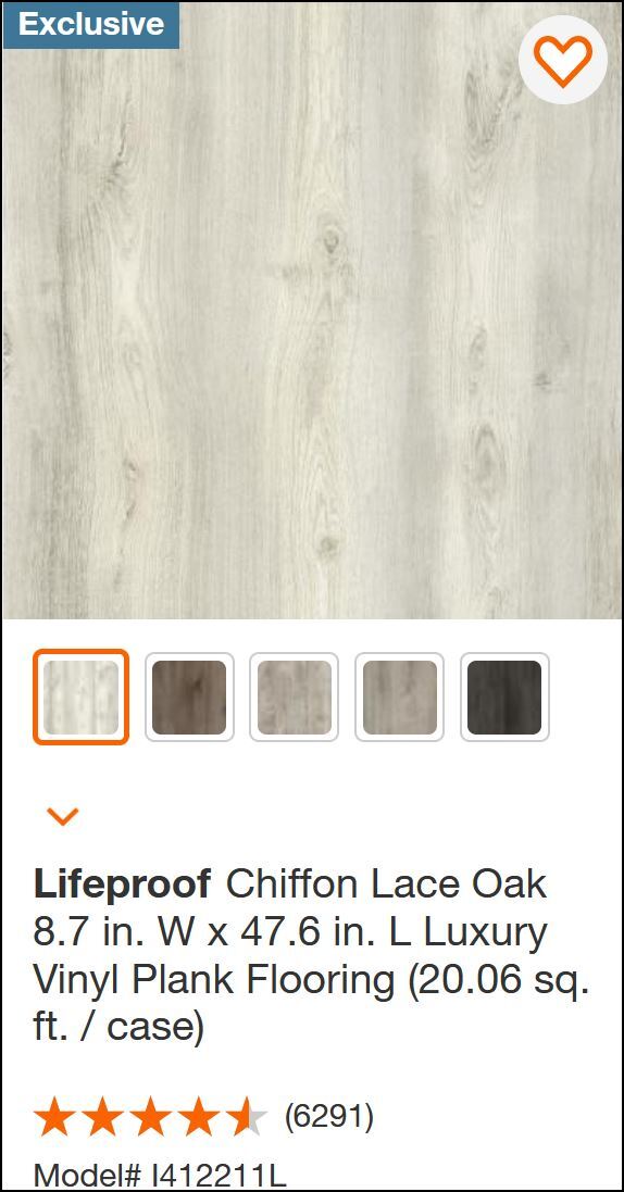 Brandnew Lifeproof Chifoon Lace Oak flooring - 137 E 755 S