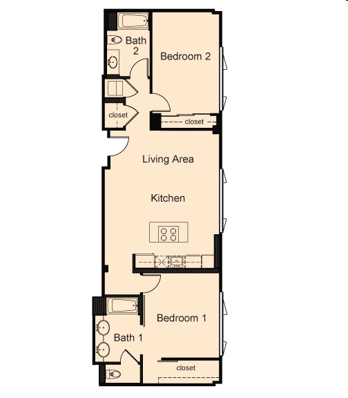 2BR/2BA - One Ecker Place