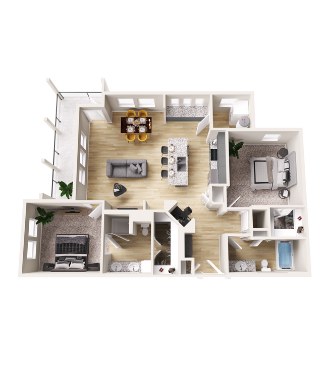 Two Bedroom Apartment in Greenville, TX with a wrap-around balcony - Aspire at Greenville