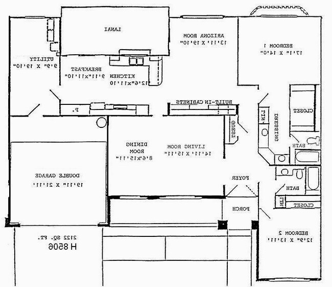 letters are reversed, this is correct layout. Lanai is covered, patio cover not shown here - 13722 W Elmbrook Dr