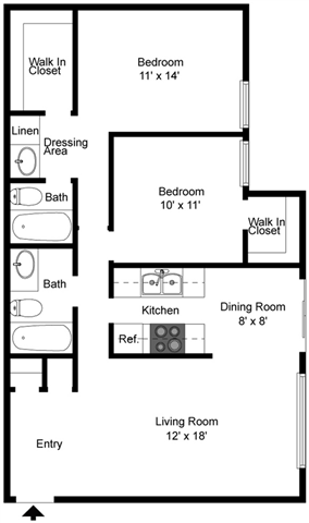 Floorplan - Timbers Apartments, El Toro