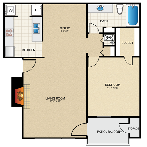 Floorplan - Highland Park Apartment Homes