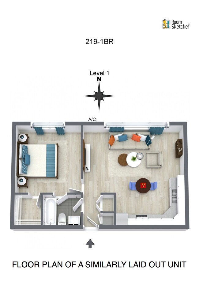 Similar unit floor plan - 219 S Mariposa Ave