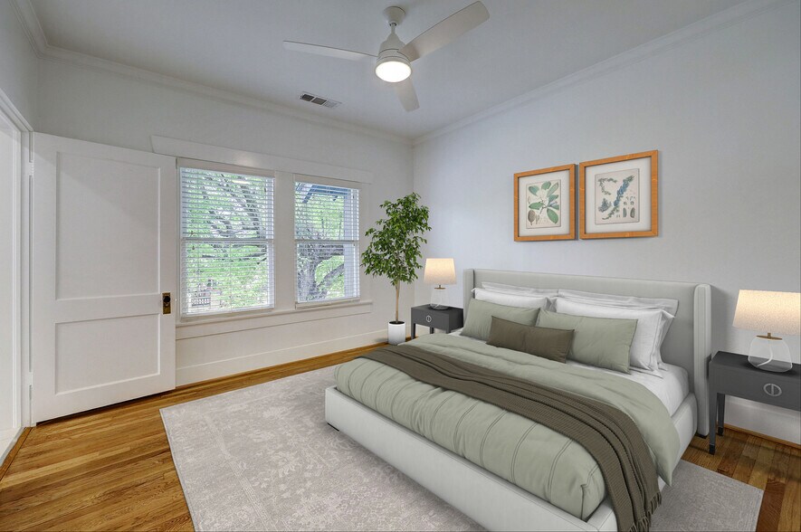 Virtually staged bedroom - 603 Euclid St