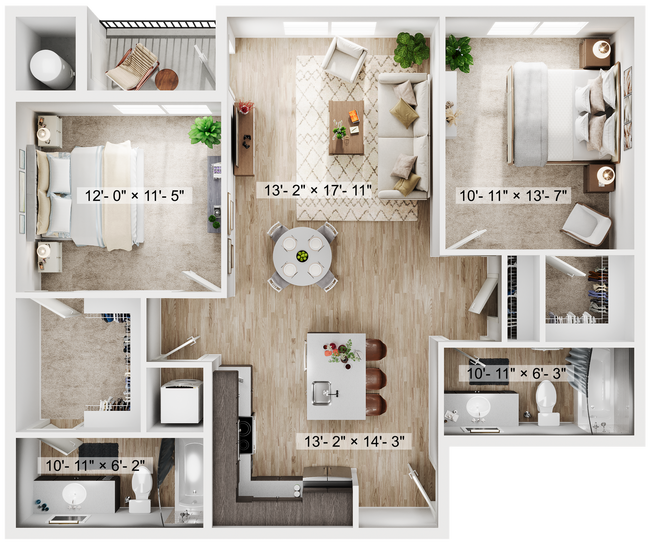 2BR/2BA - B3 -1053SQFT - Claro at High Point