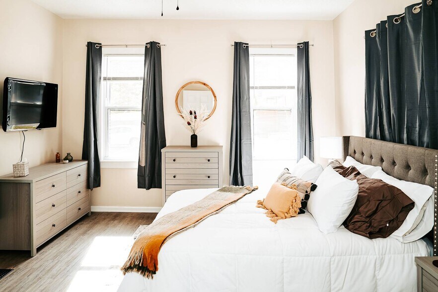 room darkening shades with roku TV - 2229 N 7th St