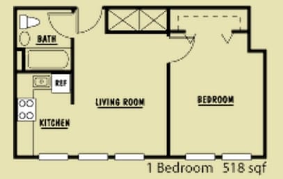 1BR/1BA - Eagles Apartments