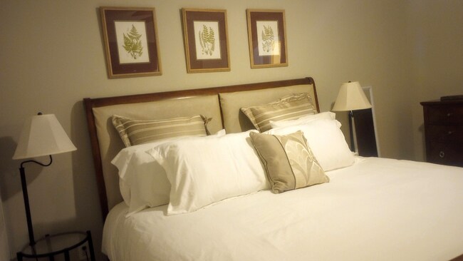 Fully Furnished Master Bedroom w/ Calif King Bed, Night Stands, Lamps, Dressers, Artwork, etc. - 2901 Westgate Dr