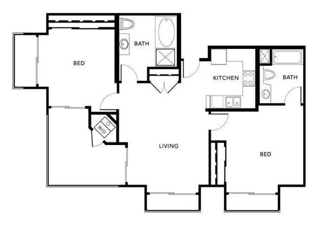 Plan J (Milano) floor plan Living at NoHo - Milano at NoHo