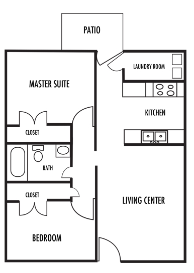 2BR/1BA - Stonewood Apartments