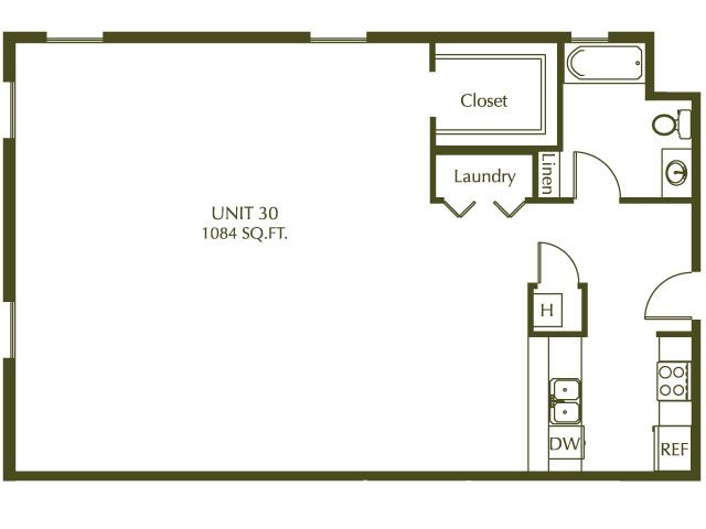 0 Bedroom / 1 Bath / 1084 Sq.Ft. - Eleventh Street Lofts