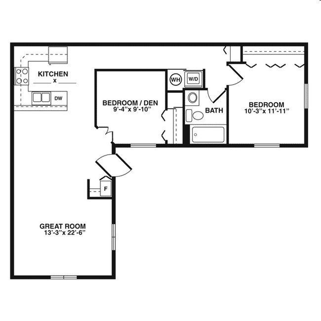 2BR/1BA - The Bungalows