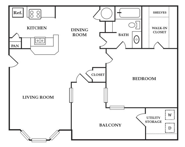 1 Bedroom - 1 Bath - Timber Mill