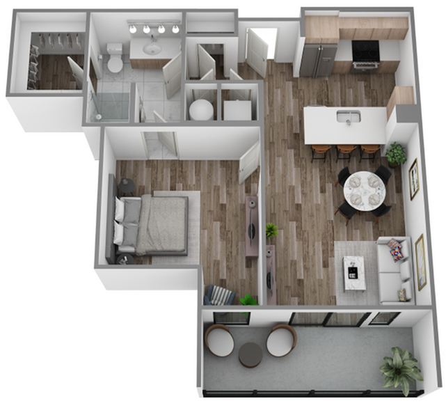 Explore this modern floor plan, offering a seamless blend of style and comfort in a compact space. - Hanover Hyannis