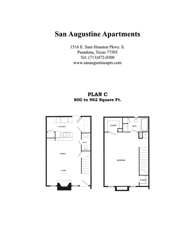 Floorplan - San Augustine Apartments & Townhomes