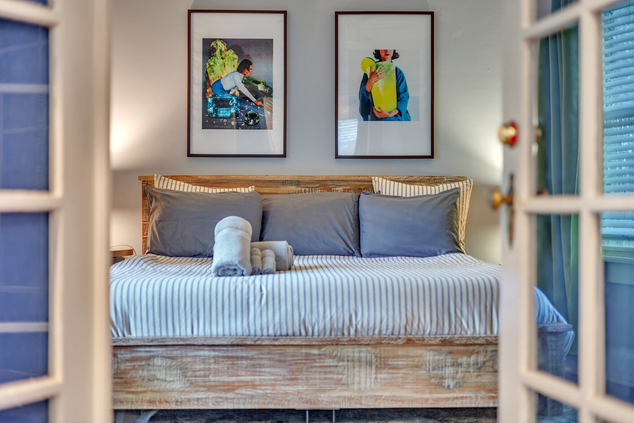 Master bedroom features a King-sized bed - 1876 DeKalb Ave NE