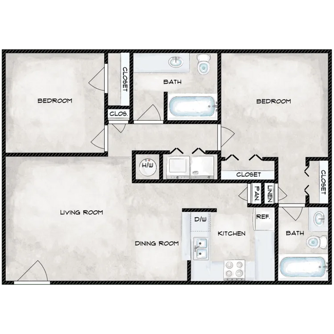 SHV B1 2x2 900sqft.png - Spring Hill Village Apartments