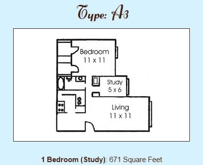 A3 with Study - Treehouse Apartments