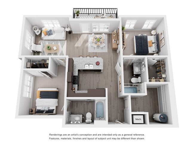 2 Bedroom, 2 Bath, 990 sq. ft. - Evoke Living at Eastland Yards