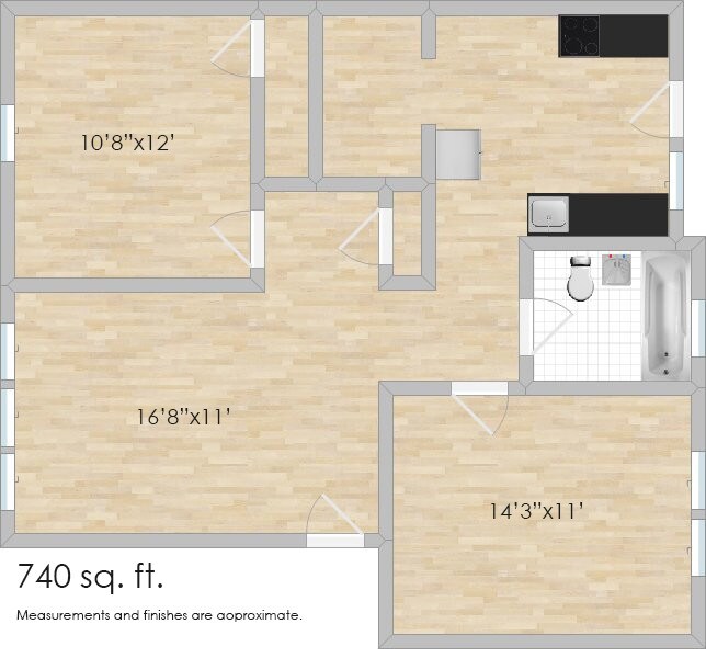 Floorplan - 218-228 Pleasant St. and 134-140 S. Harvey Ave.