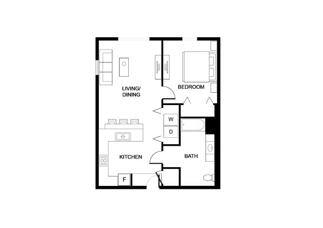 C1 - One bedroom 700 sf - Riverside Retreat at Federal City