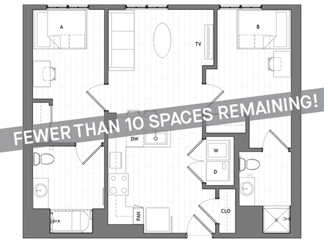 2x2 Large B - Fewer Than 10 Spaces Remaining! - HERE Reno Student Apartments