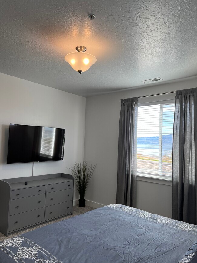 Master bed with 55 inch smart TV - 767 N 380 W