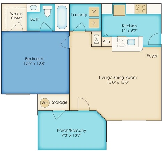 1BR/1BA - Madison Glen