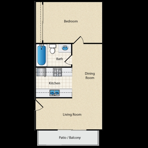 1BR/1BA - Chateau Lakeside Apartments