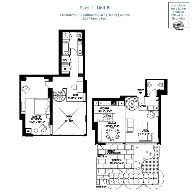 1BR/1.5BA - Residences at 22 West