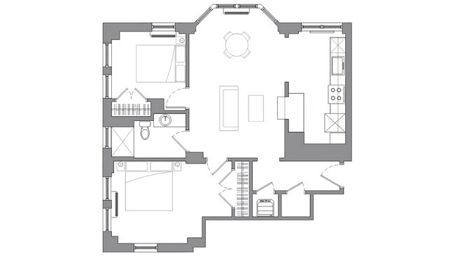 Corner Two Bedroom with Breakfast Bar - The Abington