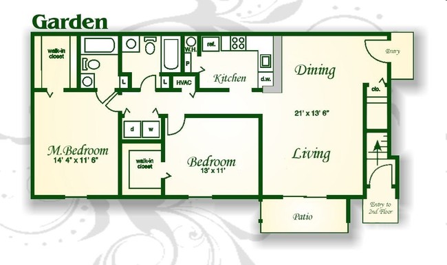 The Cypress Garden - Crabtree Crossing Apartments and Townhomes