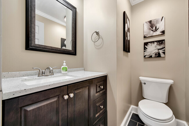 Downstairs half bath, recently renovated - 1500 Cambridge Dr