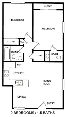 2BR/1.5BA - Brittany House Apartments