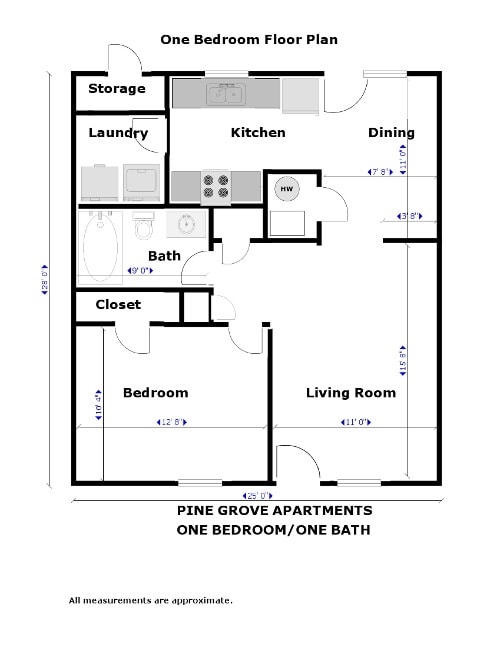 1BR/1BA - Pine Grove Apartments