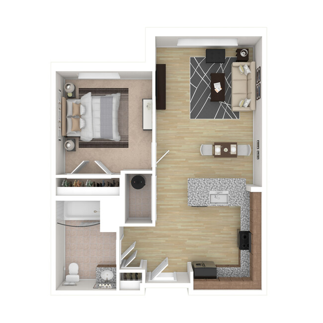 Bluebell - 1 Bed, 1 Bath, 646 sq. ft. - Oakwood Meadow Senior Residences