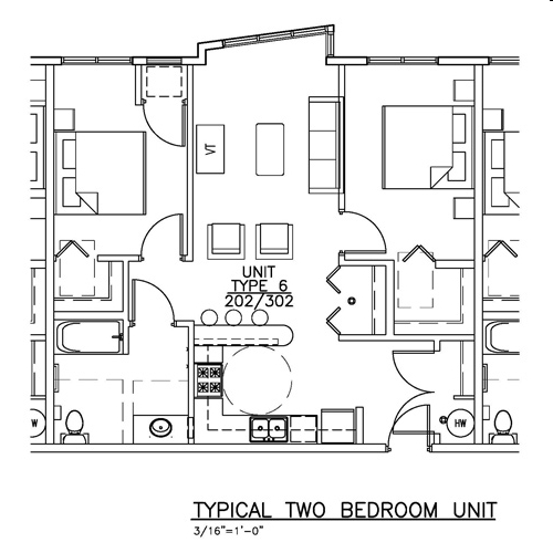 2BR/1BA - Bishop's Creek Family Housing Apartments