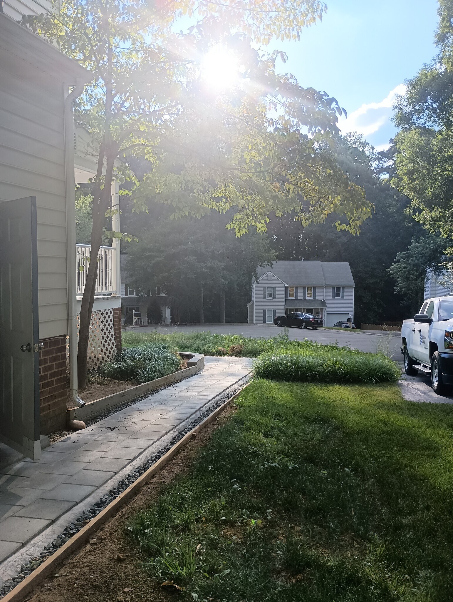 Left side of the house with access to shed storage - 5505 Standing Oak Pl