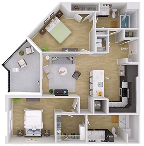 Floorplan - Foster on the Park Apartments