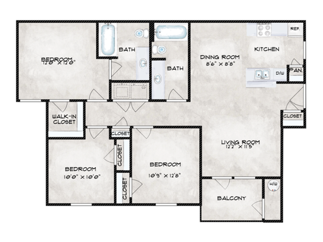 3 Bedroom Floor Plan - Limestone Ridge