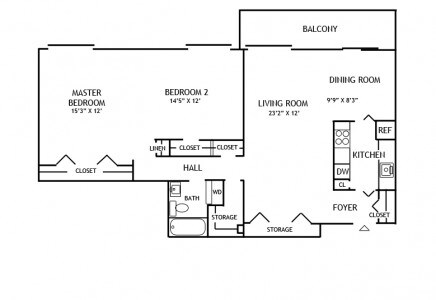 Floorplan - Lafayette Plaza Apartments