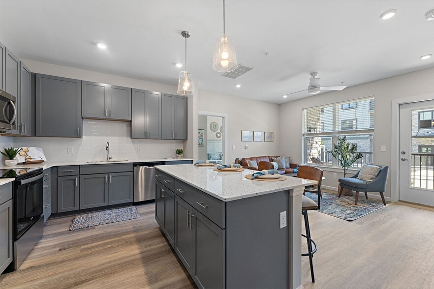 Kitchen and Living Room - The Preserve at Peters Township