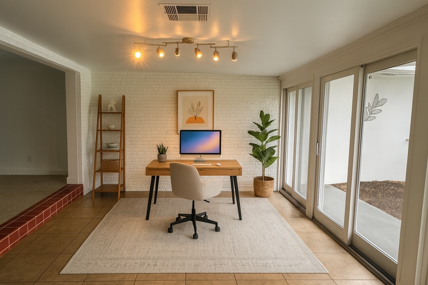 Office Area in Sunroom - 602 NE 37th St