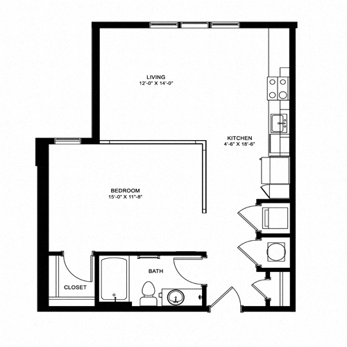 Floorplan - The Flats Exchange on Erwin Apartments