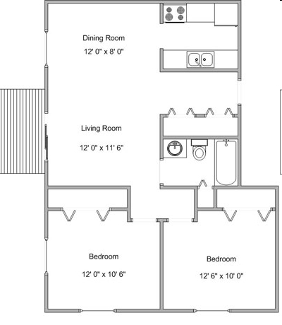 2BR/1BA - Parkwood East & West