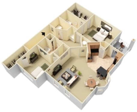 2BR/2BA - Houston Villas East & West