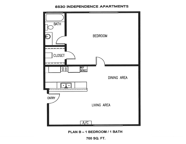 1BR/1BA - 8530 Independence Apartments