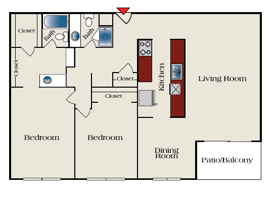 2BR/2BA - The Kensington Apartments